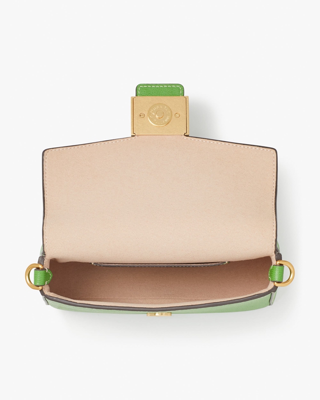 Green Kate Spade Katy Textured Leather Flap Chain Women's Crossbody Bags | 69873-KMCI