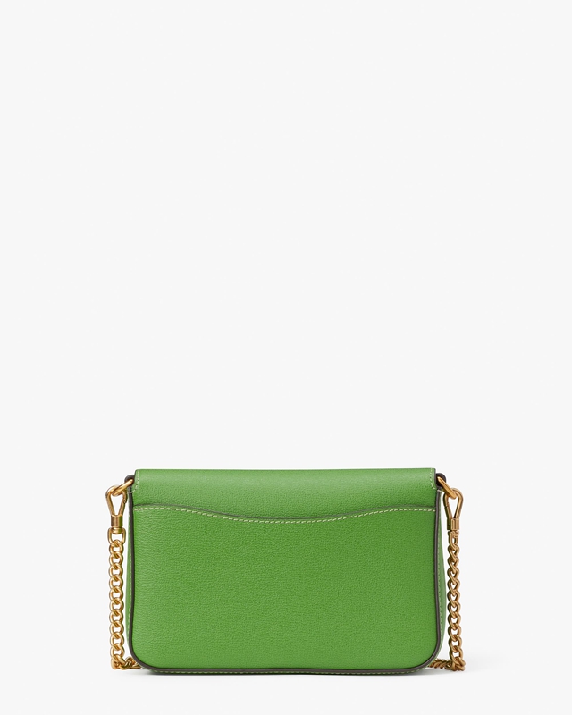 Green Kate Spade Katy Textured Leather Flap Chain Women's Crossbody Bags | 69873-KMCI