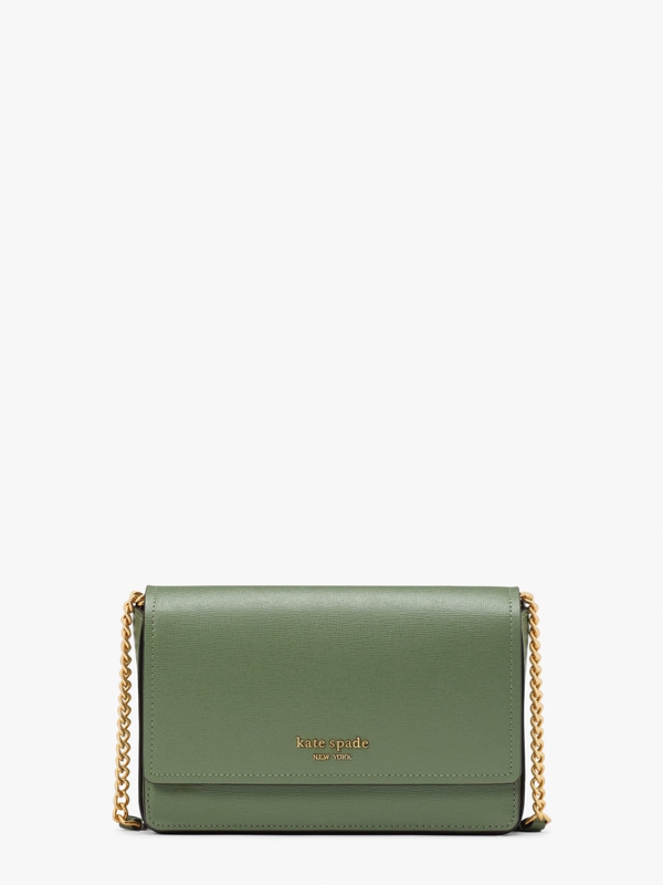 Green Kate Spade Morgan Flap Chain Women\'s Wallets | 37462-RHJX