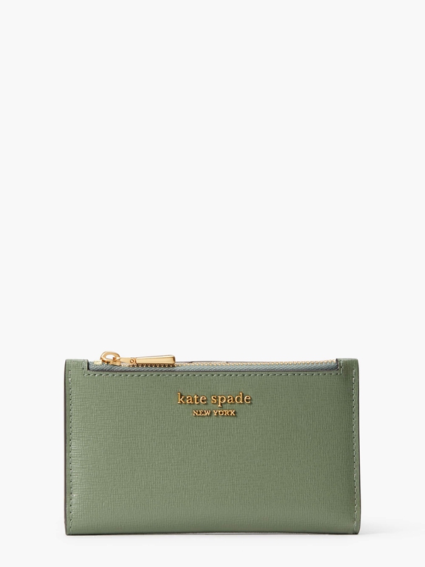 Green Kate Spade Morgan Small Slim Bifold Women\'s Wallets | 57984-KIYU