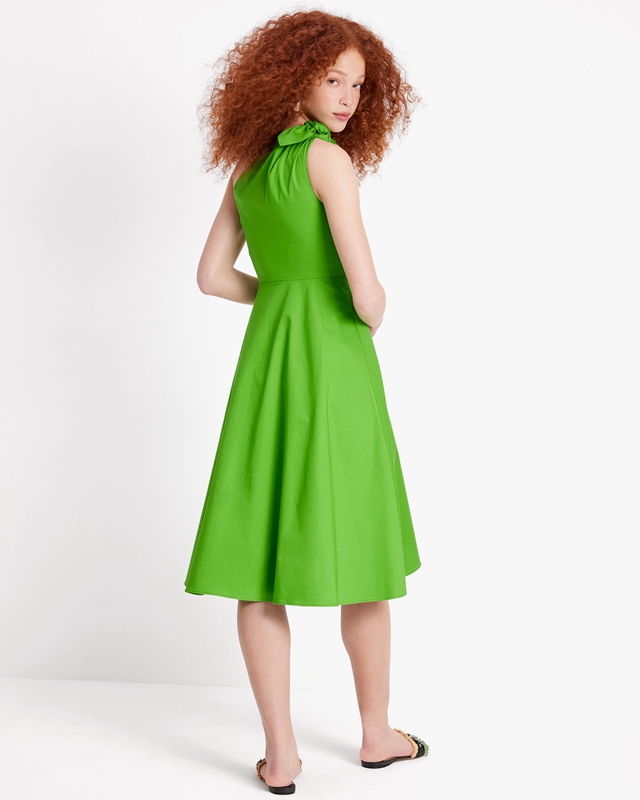 Green Kate Spade Poplin One-Shoulder Sabrina Women's Dress | 87950-ECYF