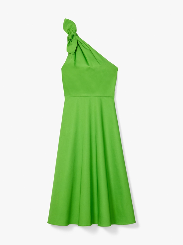 Green Kate Spade Poplin One-Shoulder Sabrina Women's Dress | 87950-ECYF