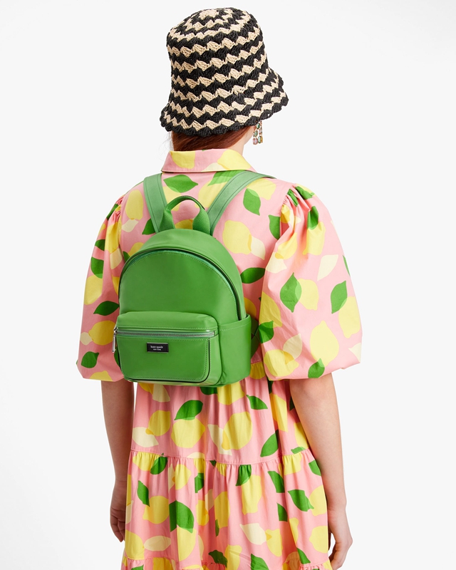 Green Kate Spade Sam Icon Ksnyl Small Women's Backpacks | 32069-OZXJ