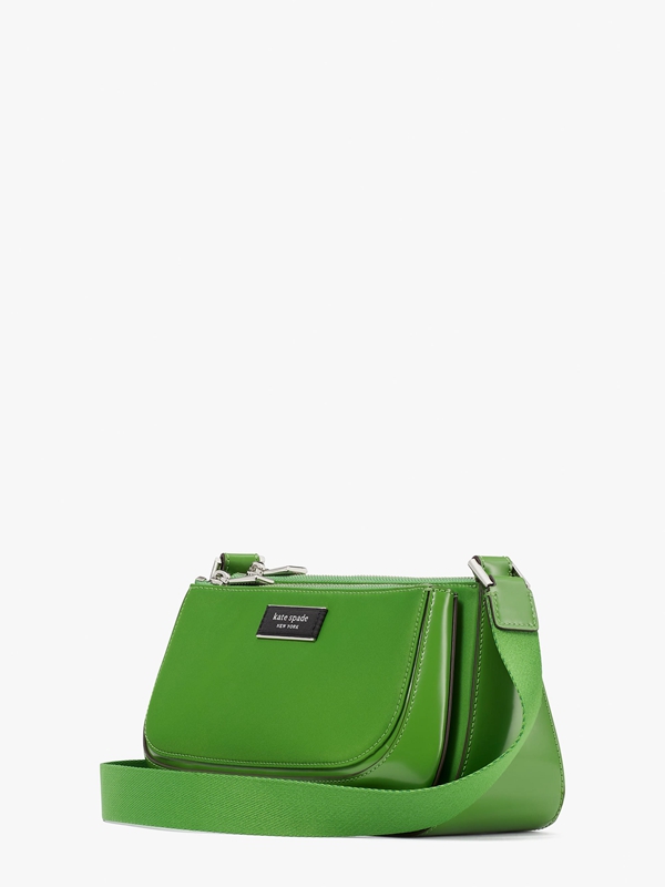 Green Kate Spade Sam Icon Nylon East West Medium Women's Crossbody Bags | 21605-OHGB