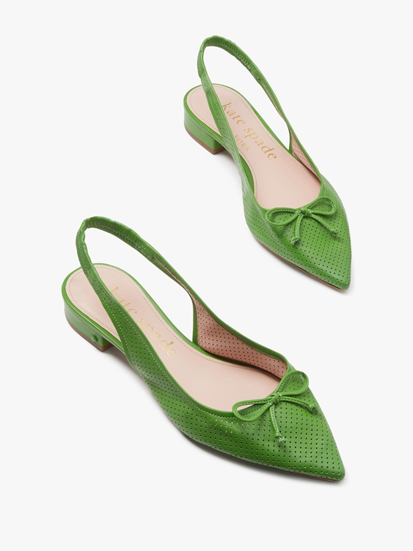 Green Kate Spade Veronica Women's Flat Shoes | 72813-PCNG