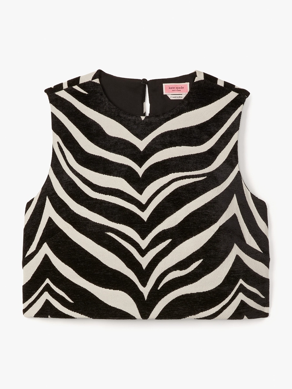 Grey Kate Spade Bold Zebra Jacquard Shell Women's Tops | 92346-ICWP