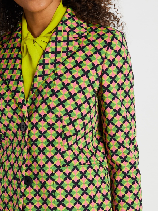 Light Green / Pink Kate Spade Patio Tile Twill Blazer Women's Jackets | 86379-EPDN