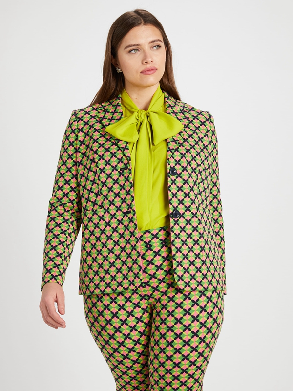 Light Green / Pink Kate Spade Patio Tile Twill Blazer Women's Jackets | 86379-EPDN