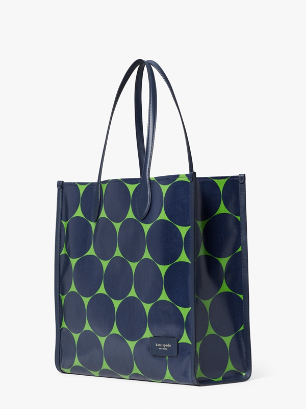 Navy Kate Spade Gotham Joy Dot Canvas Large Women's Tote Bags | 53689-JVGY