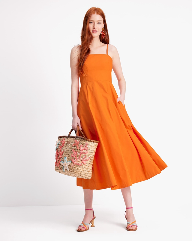 Orange Kate Spade Anita Taffeta Women's Dress | 37846-LXWS