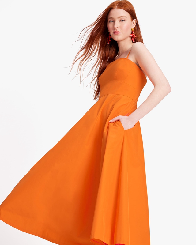 Orange Kate Spade Anita Taffeta Women's Dress | 37846-LXWS