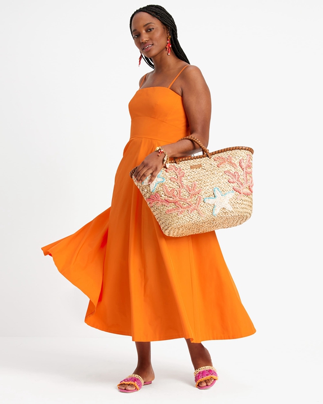 Orange Kate Spade Anita Taffeta Women's Dress | 37846-LXWS