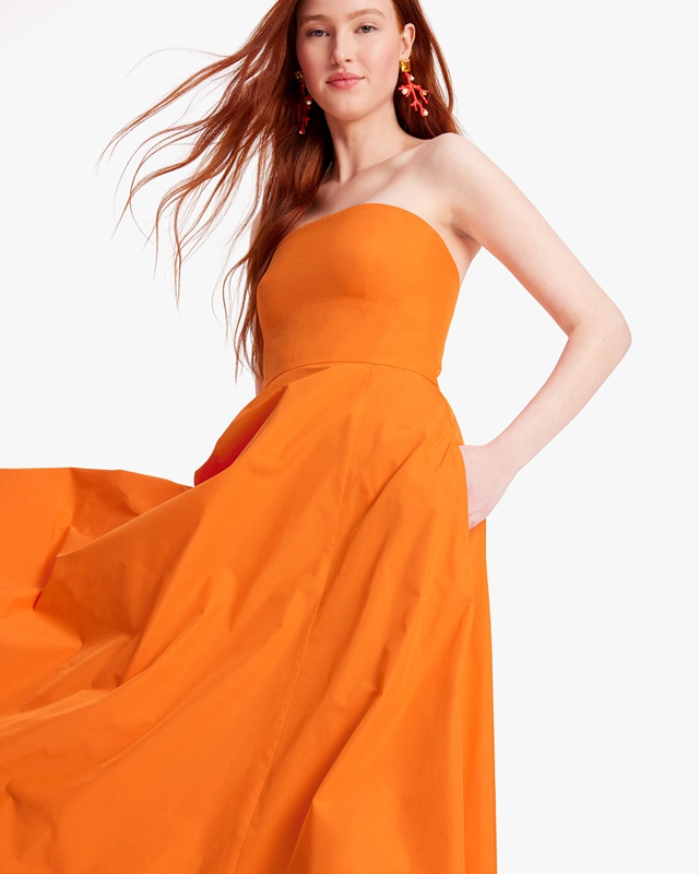 Orange Kate Spade Anita Taffeta Women\'s Dress | 37846-LXWS