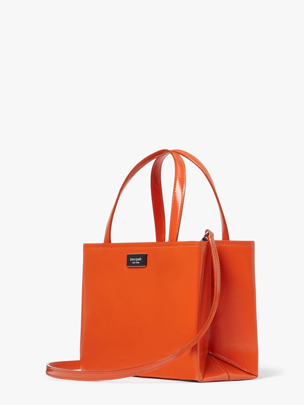 Orange Kate Spade Sam Icon Spazzolato Leather Small Women's Tote Bags | 89627-VRQG