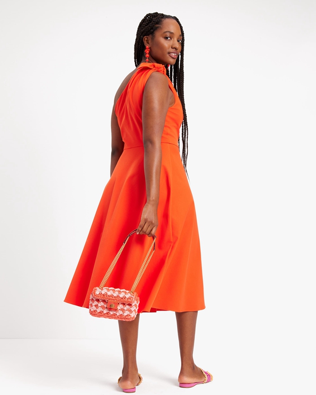 Orange Kate Spade Twill Sabrina Women's Dress | 23846-QIPJ