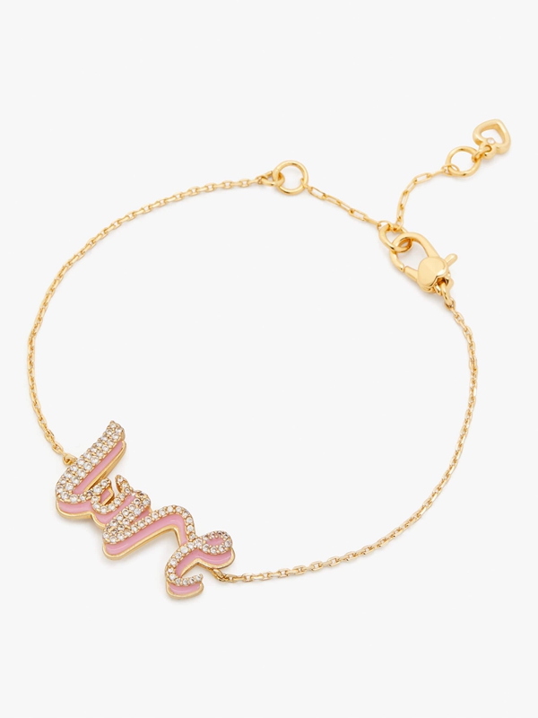 Pink / Gold Kate Spade Say Yes Love Women\'s Bracelet | 46921-UCIX