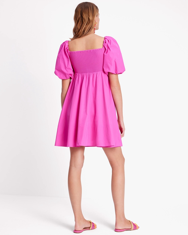 Pink Kate Spade Fiesta Taffeta Women's Dress | 92746-SIML