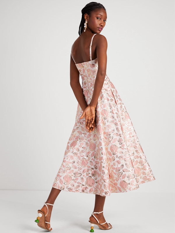 Pink Kate Spade Floral Bud Brocade Women's Dress | 36584-CKIS