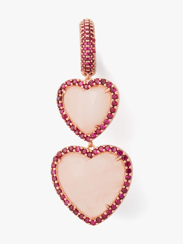 Pink Kate Spade Heart Of Hearts Double Drop Women's EarRings | 97265-IRPL