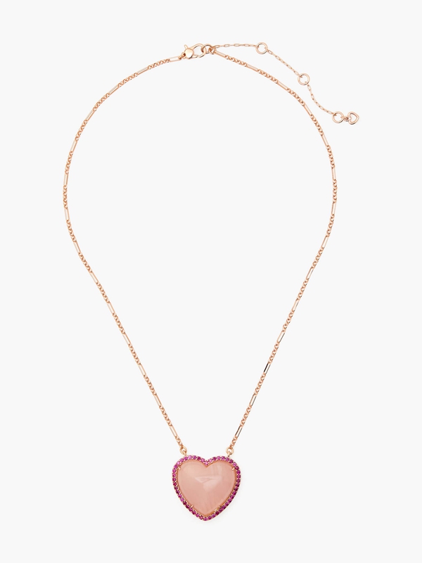 Pink Kate Spade Heart Of Hearts Pendant Women's Necklace | 85936-FCKN