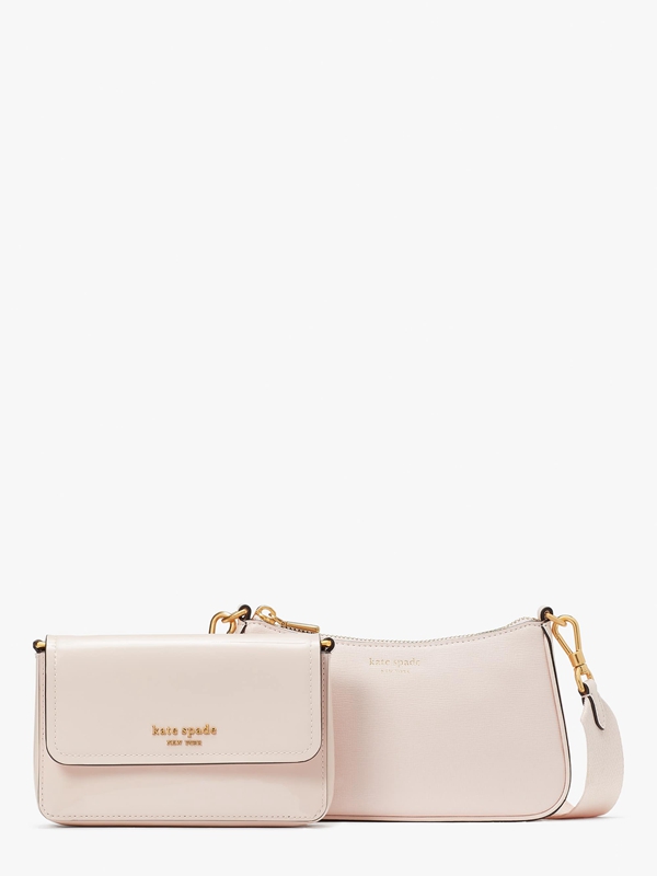 Pink Kate Spade Morgan Patent Leather Double Up Women's Crossbody Bags | 73068-FYCB