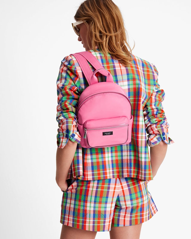 Pink Kate Spade Sam Icon Ksnyl Small Women's Backpacks | 24130-TAQX