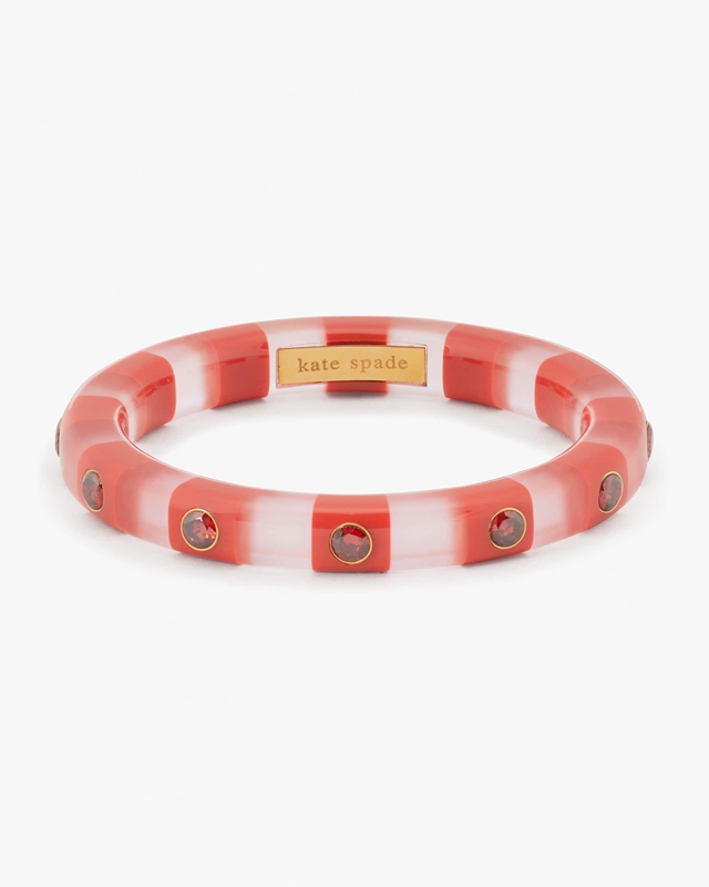 Pink Kate Spade Seeing Stripes Thin Women\'s Bracelet | 46729-PEQC