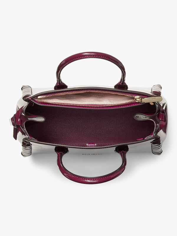 Purple Kate Spade Knott Whipstitched Patent Leather Medium Women's Satchel Bags | 58630-CUPB