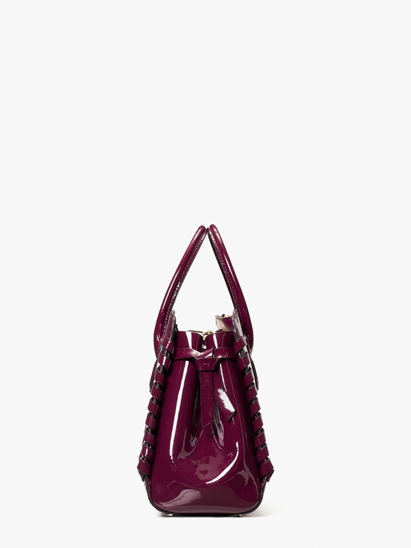 Purple Kate Spade Knott Whipstitched Patent Leather Medium Women's Satchel Bags | 58630-CUPB