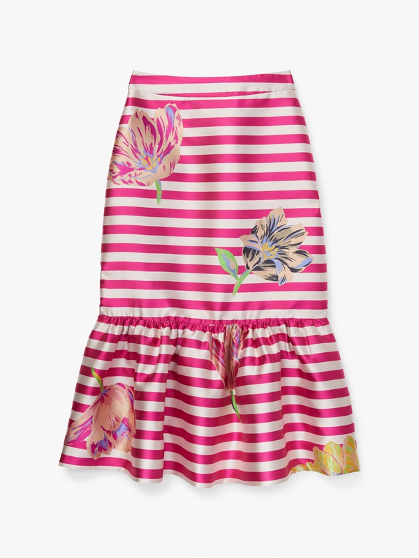 Purple Kate Spade Tulip Stripe Midi Women's Skirts | 36248-KRPD