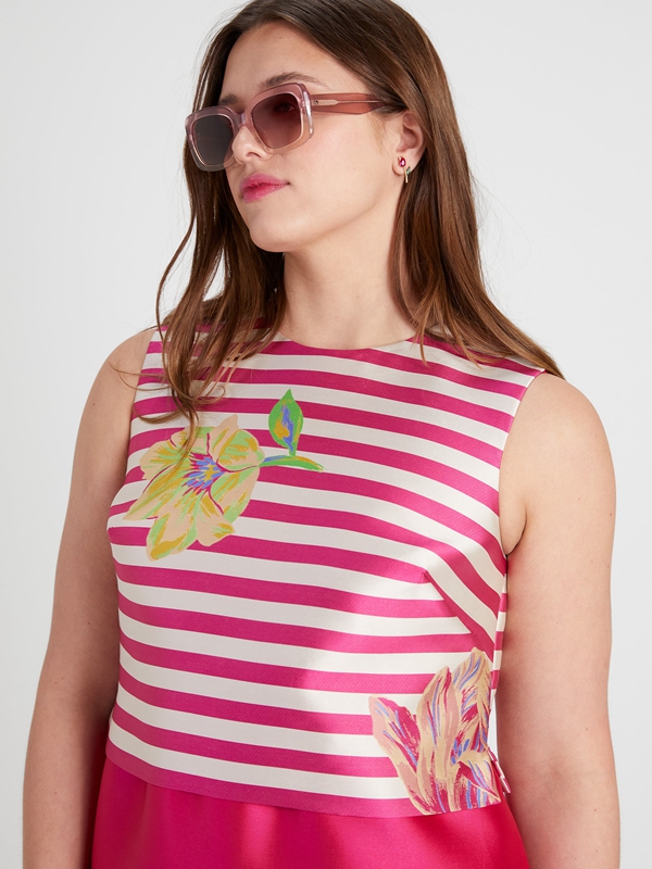 Purple Kate Spade Tulip Stripe Shell Women's Tops | 08931-CDPY