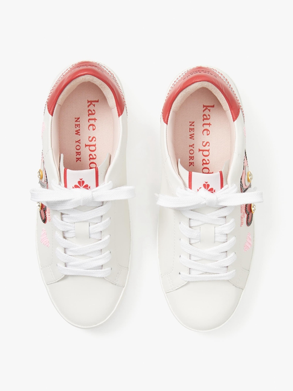 Red Kate Spade Ace Hearts Women's Sneakers | 25678-NELK