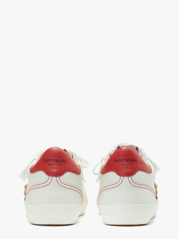 Red Kate Spade Ace Hearts Women's Sneakers | 25678-NELK