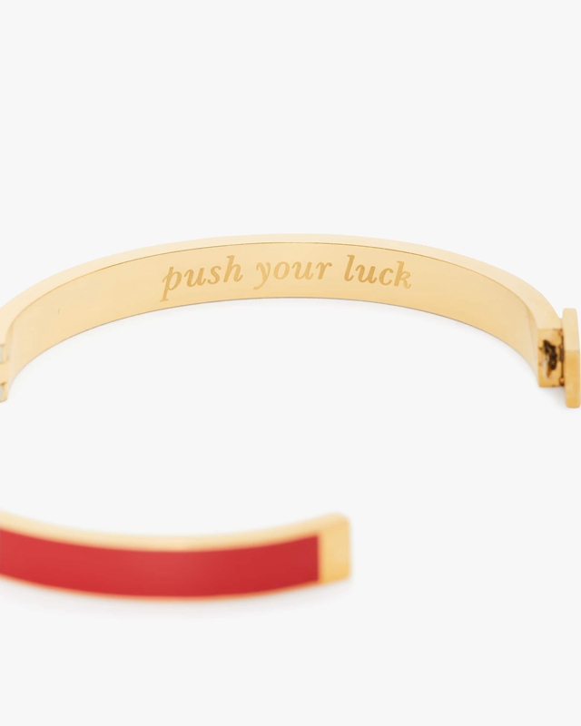 Red Kate Spade Push Your Luck Thin Idiom Women's Bracelet | 24096-HGSN