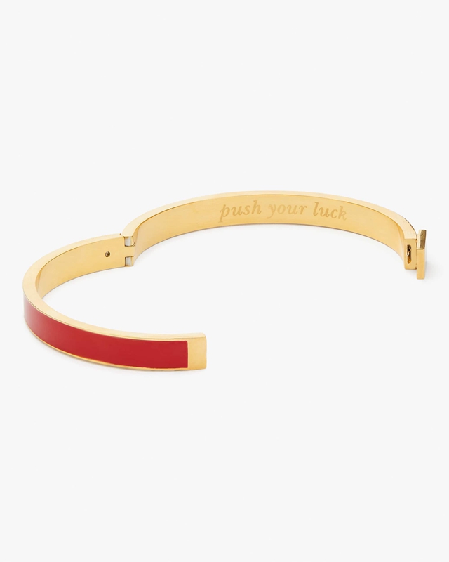 Red Kate Spade Push Your Luck Thin Idiom Women's Bracelet | 24096-HGSN