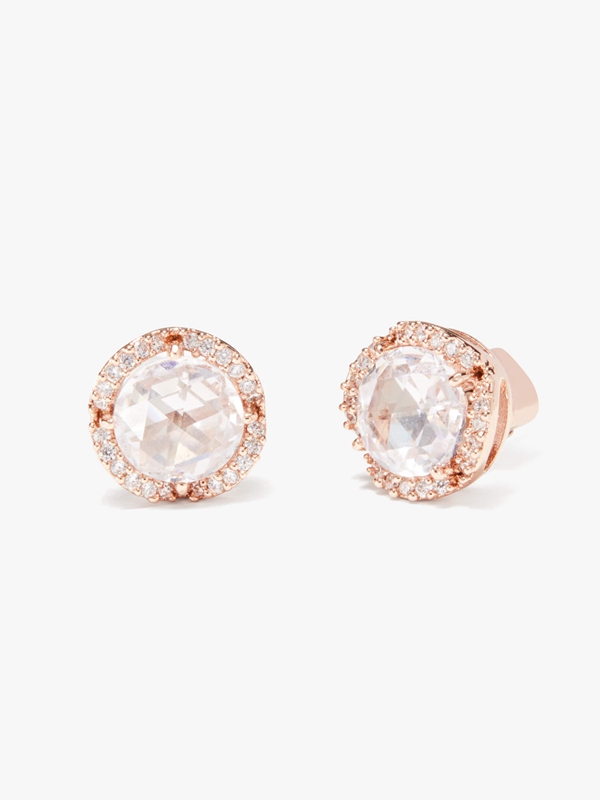 Rose Gold Kate Spade That Sparkle Pavé Round Large Studs Women\'s EarRings | 79523-MGAX