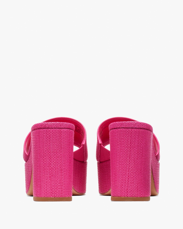 Rose Kate Spade Ibiza Raffia Women's Sandals | 81706-QDFT