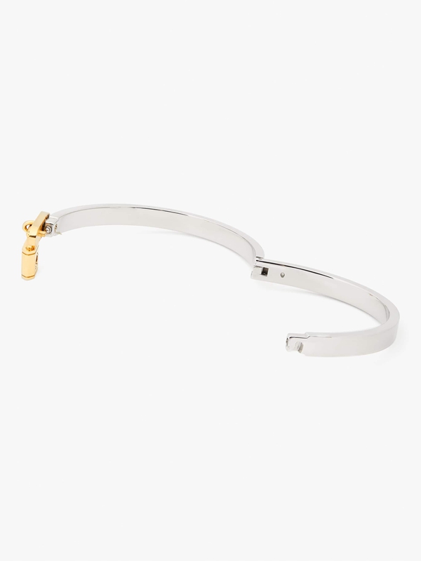 Silver Kate Spade Lock And Spade Charm Women's Bracelet | 56812-IYZD