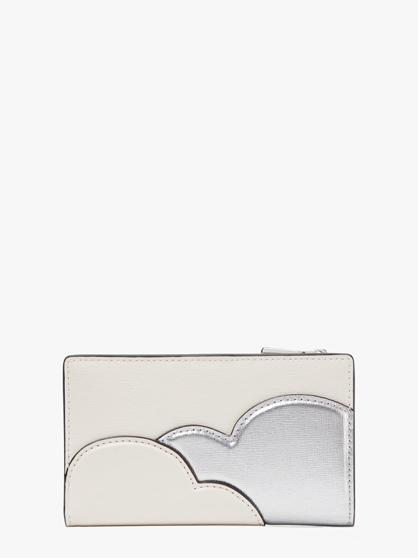 Silver Kate Spade Shade Metallic Small Slim Bifold Women's Wallets | 64509-IGNB