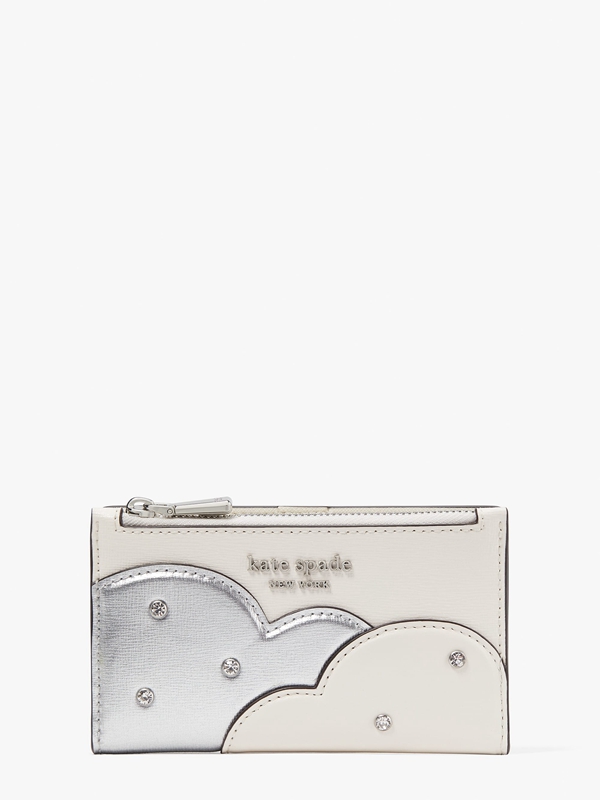 Silver Kate Spade Shade Metallic Small Slim Bifold Women\'s Wallets | 64509-IGNB