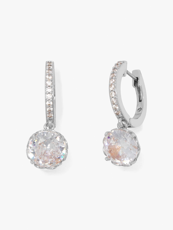 Silver Kate Spade That Sparkle Pavé Huggies Women\'s EarRings | 61408-GCQH