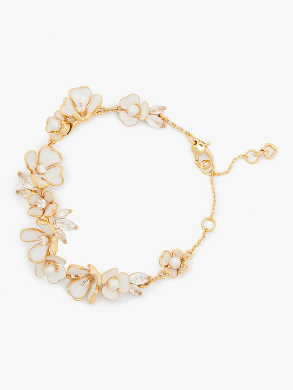 White / Gold Kate Spade Bouquet Toss Women\'s Bracelet | 86435-SXPO