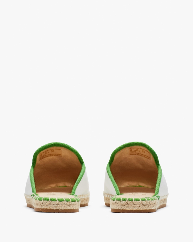 White / Green Kate Spade Azura Lemons Espadrille Women's Mules | 14735-WXGN