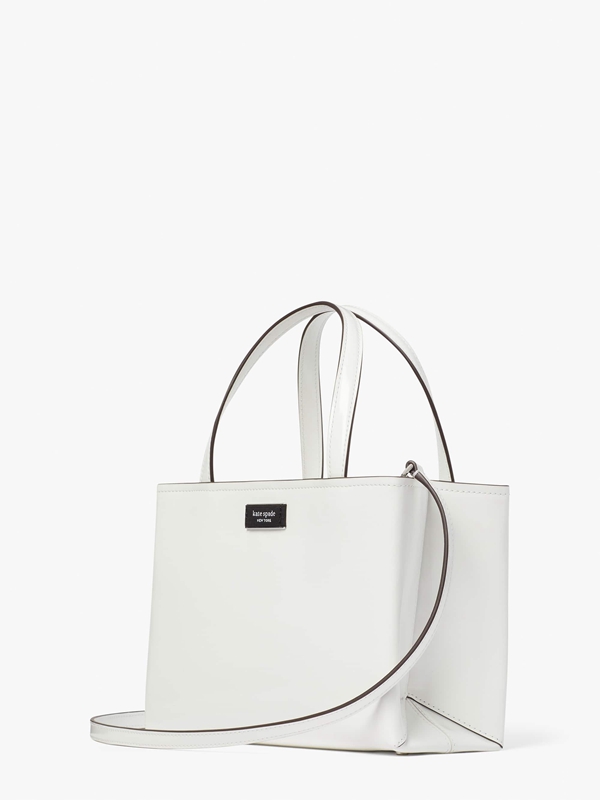 White Kate Spade Sam Icon Spazzolato Leather Small Women's Tote Bags | 42587-LMJI