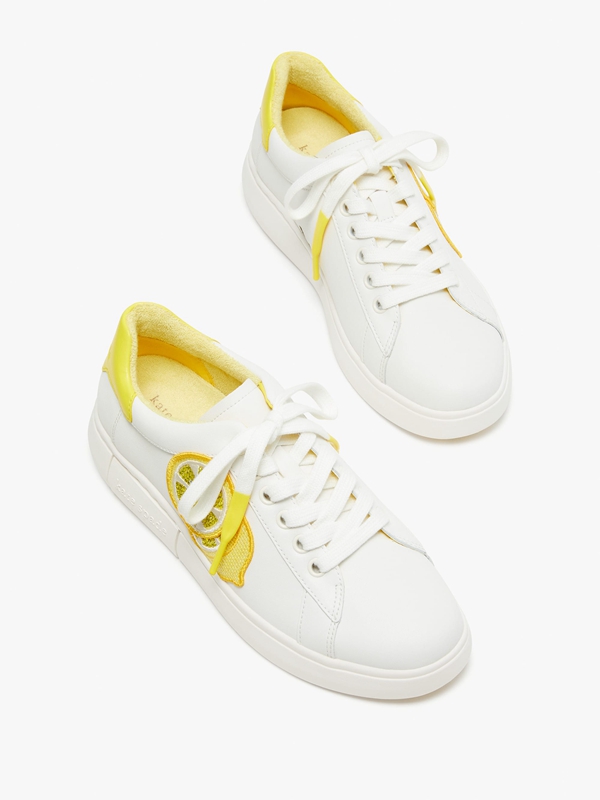 White Yellow Kate Spade Lift Lemon Women's Sneakers | 13206-SICP