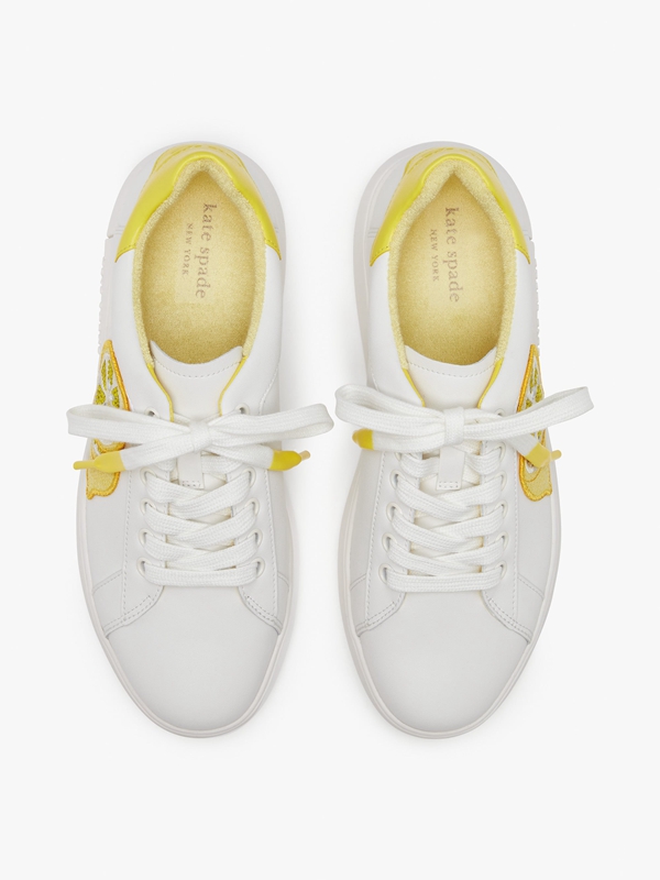 White Yellow Kate Spade Lift Lemon Women's Sneakers | 13206-SICP