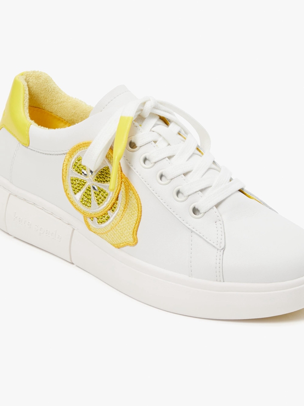 White Yellow Kate Spade Lift Lemon Women's Sneakers | 13206-SICP