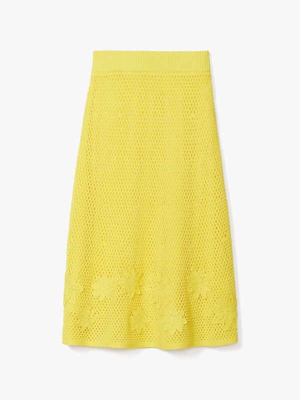 Yellow Kate Spade Crochet Midi Knit Women's Skirts | 81695-CFLS