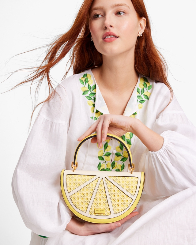 Yellow Kate Spade Lemon Drop Wicker 3d Women's Crossbody Bags | 31968-BHAD