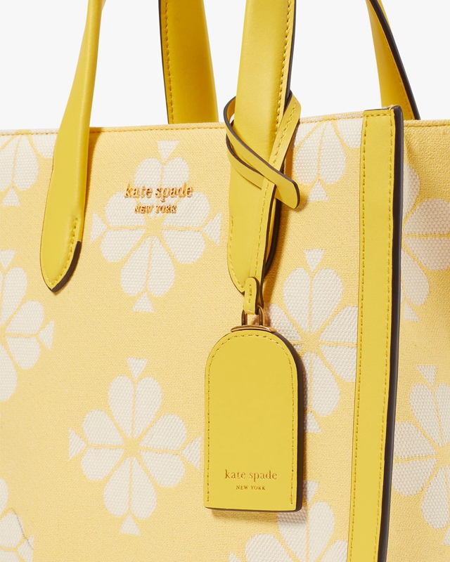 Yellow Kate Spade Spade Flower Two-Tone Canvas Manhattan Small Women's Tote Bags | 68029-CVGX